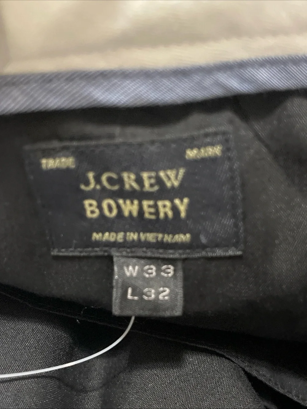 J.Crew Bowery Slim Pant in Wool Tartan 33x 32 Black Green